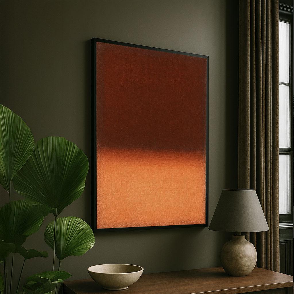 Image 4 of Mark Rothko Brown and Orange Canvas Iconic Color Field Painting Reproduction for Bold Modern Interiors