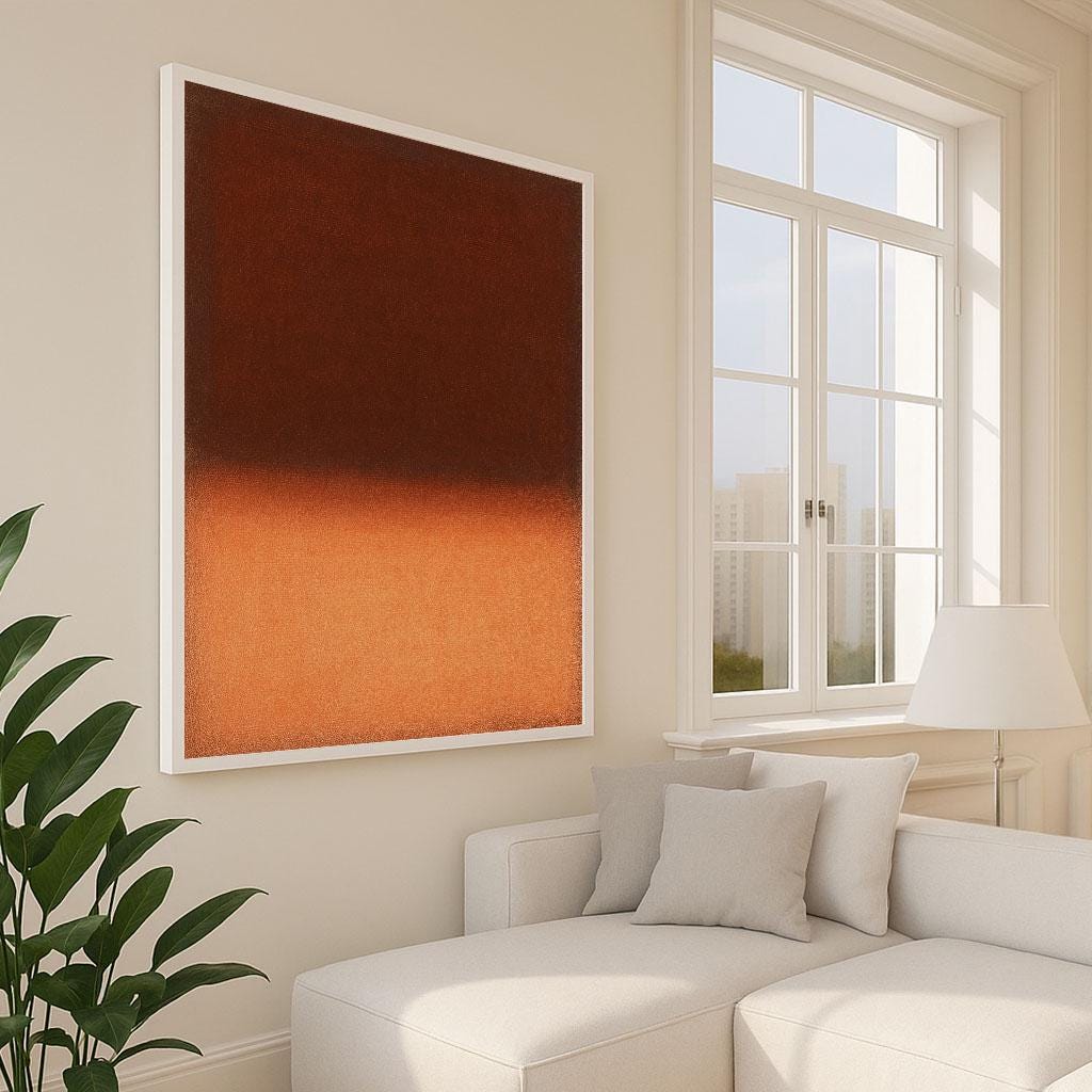 Image 5 of Mark Rothko Brown and Orange Canvas Iconic Color Field Painting Reproduction for Bold Modern Interiors