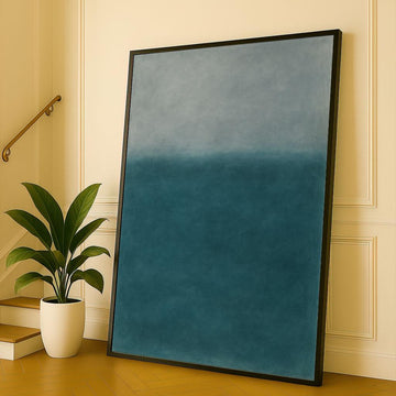 Image 1 of Mark Rothko Inspired Blue and Gray Canvas Modern Color Field Painting Reproduction | Living Room Decor | Art Collectors
