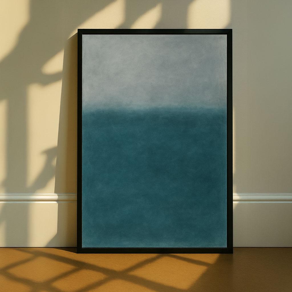Image 3 of Mark Rothko Inspired Blue and Gray Canvas Modern Color Field Painting Reproduction | Living Room Decor | Art Collectors