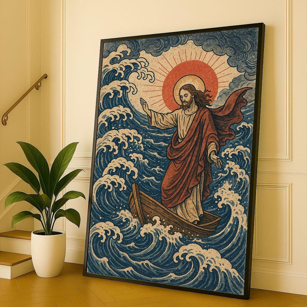 Jesus Walking on Water Canvas Print, Sacred Art