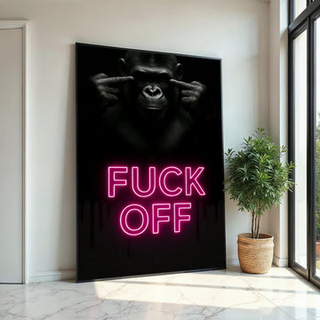 Print Canvas,Expressive Gorilla Neon Canvas,Bold Statement Art,Animal Poster,Wall Art Canvas Design,Ready to Hang Home Decor,Edgy Wall Print