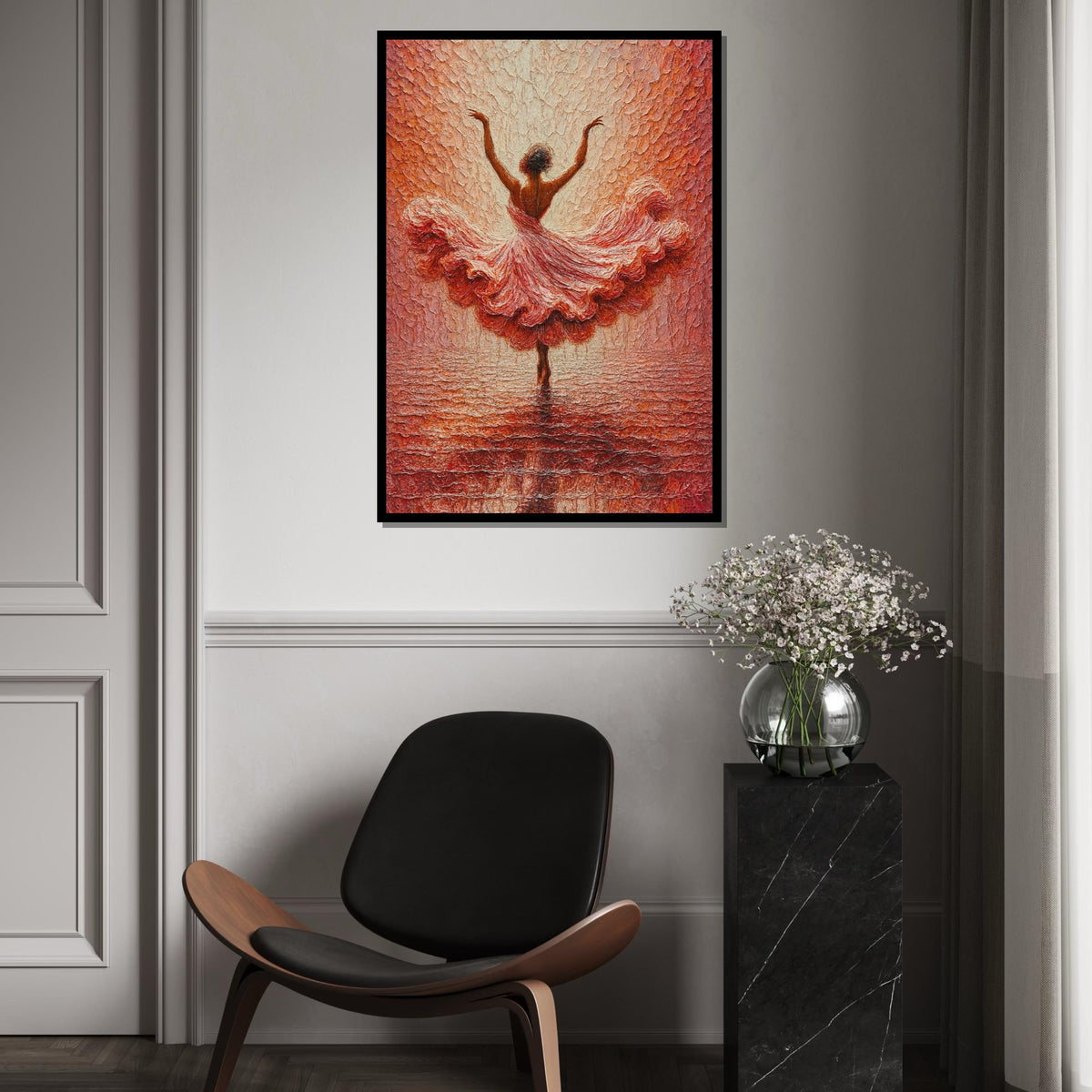 Elegant Ballerina Canvas, Dance Art Print, Ballet Wall Art, Canvas Art Painting, Wall Art Canvas Design, Ballet Art,Ready to Hang Decoration