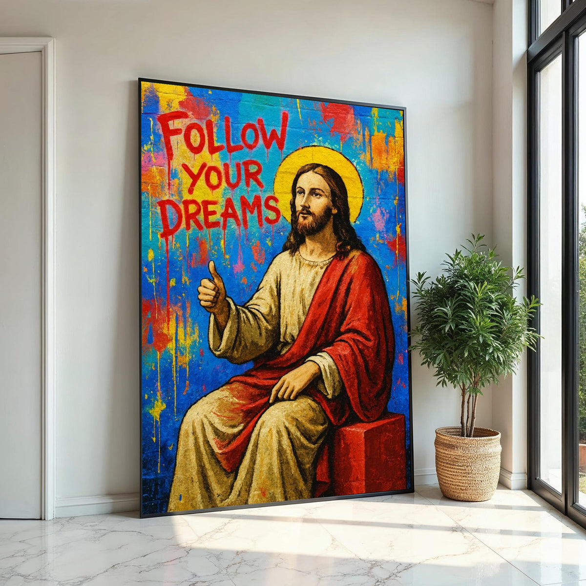 Follow Your Dreams Canvas,Inspirational Wall Art,Colorful Art Print,Uplifting Decor,Modern Canvas Design, Ready To Hang Home Decor,Print Art