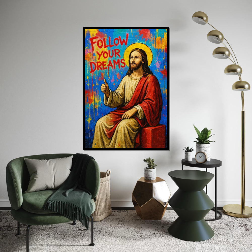 Follow Your Dreams Canvas,Inspirational Wall Art,Colorful Art Print,Uplifting Decor,Modern Canvas Design, Ready To Hang Home Decor,Print Art
