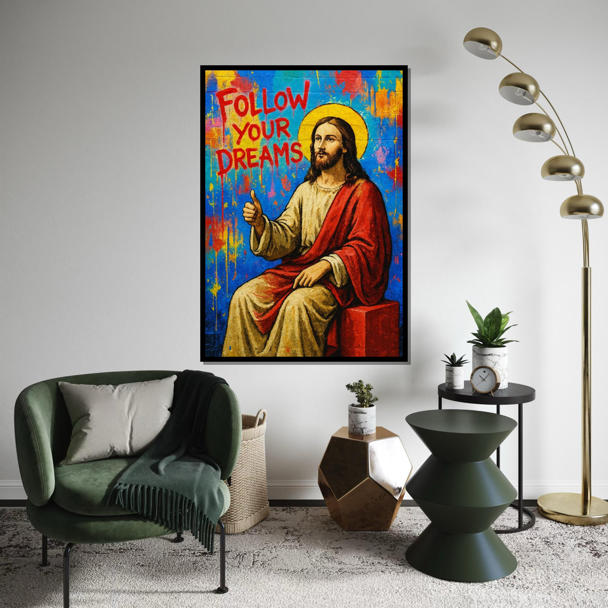 Follow Your Dreams Canvas,Inspirational Wall Art,Colorful Art Print,Uplifting Decor,Modern Canvas Design, Ready To Hang Home Decor,Print Art