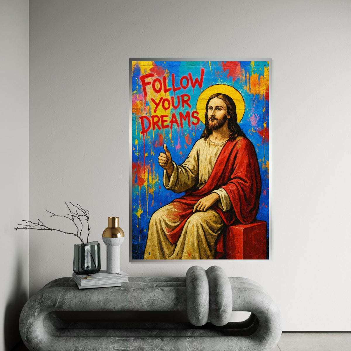 Follow Your Dreams Canvas,Inspirational Wall Art,Colorful Art Print,Uplifting Decor,Modern Canvas Design, Ready To Hang Home Decor,Print Art