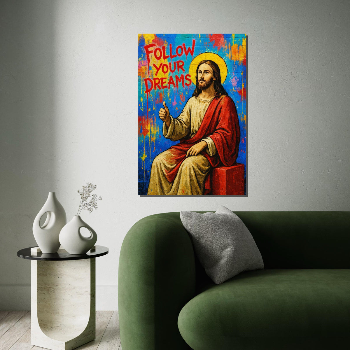 Follow Your Dreams Canvas,Inspirational Wall Art,Colorful Art Print,Uplifting Decor,Modern Canvas Design, Ready To Hang Home Decor,Print Art