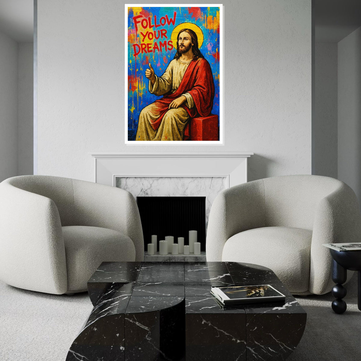 Follow Your Dreams Canvas,Inspirational Wall Art,Colorful Art Print,Uplifting Decor,Modern Canvas Design, Ready To Hang Home Decor,Print Art