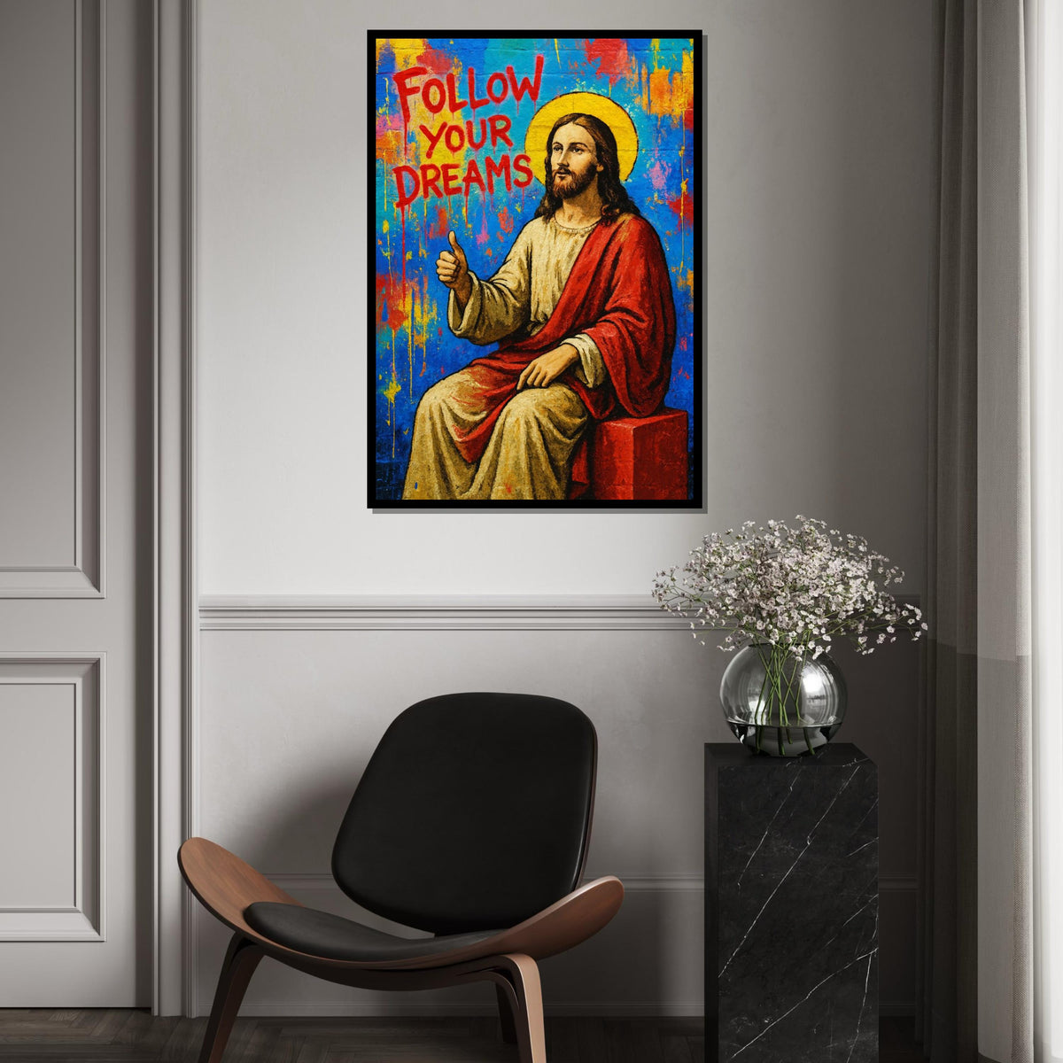 Follow Your Dreams Canvas,Inspirational Wall Art,Colorful Art Print,Uplifting Decor,Modern Canvas Design, Ready To Hang Home Decor,Print Art