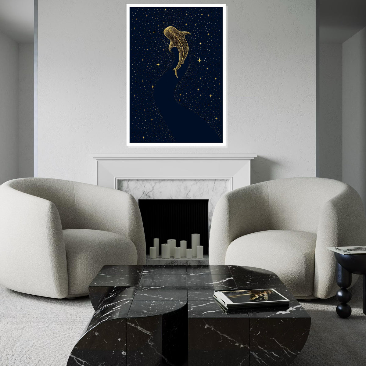 Cosmic Whale Canvas, Starry Night Whale Art, Celestial Ocean Print, Wall Art Canvas Design, Ready to Hang Decoration, Gift Art