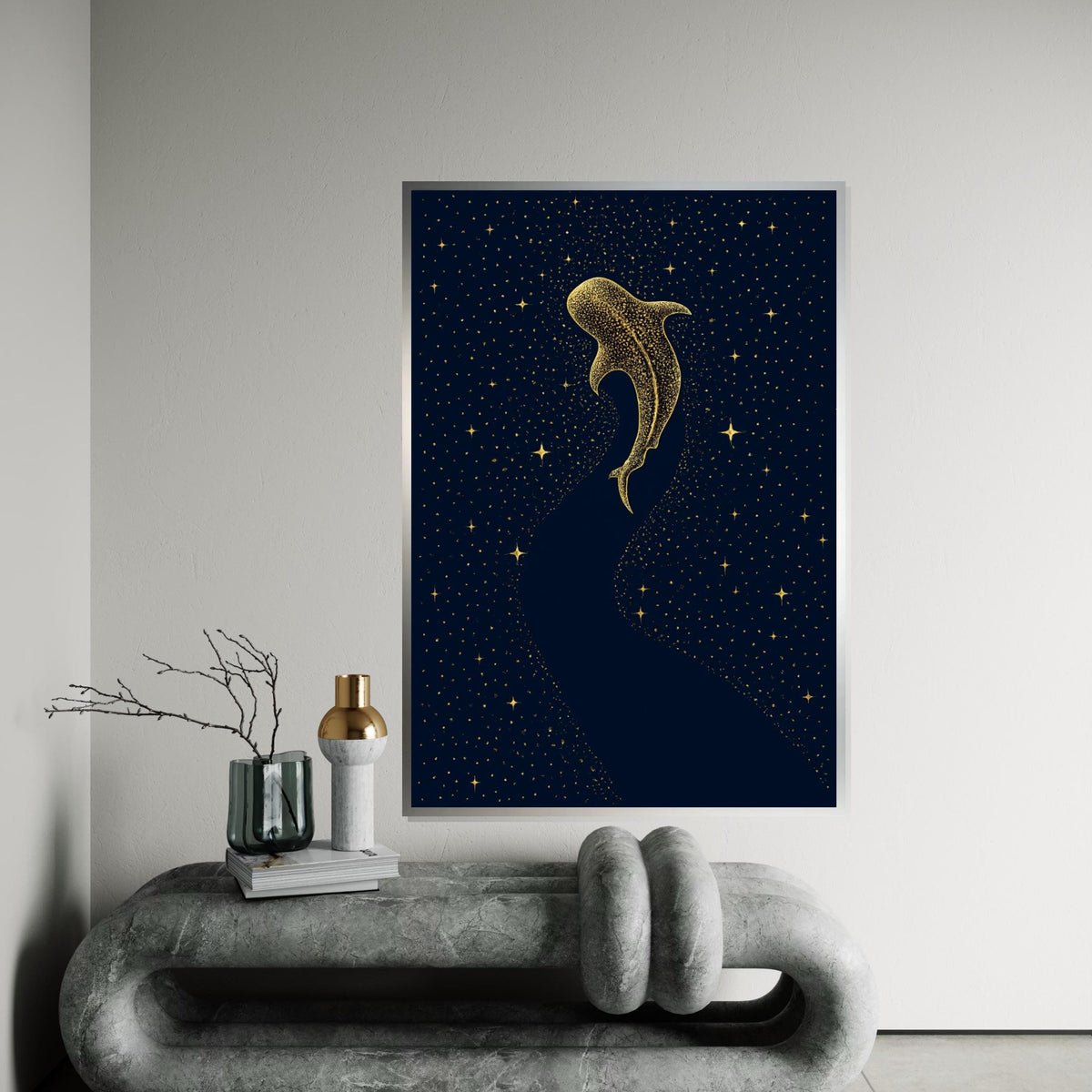 Cosmic Whale Canvas, Starry Night Whale Art, Celestial Ocean Print, Wall Art Canvas Design, Ready to Hang Decoration, Gift Art
