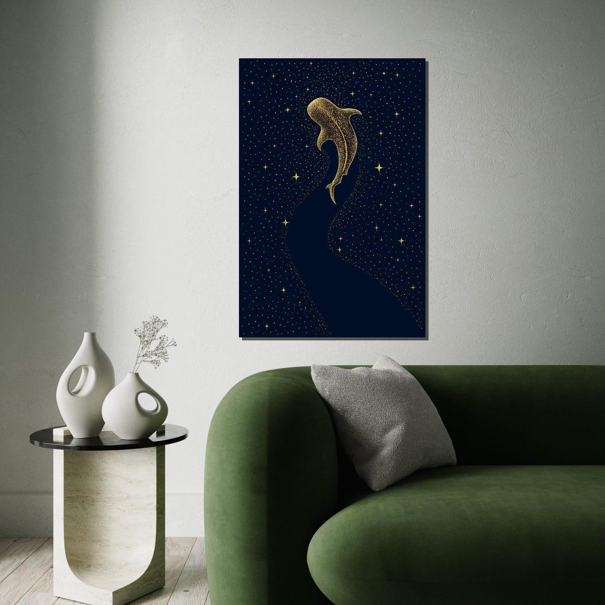 Cosmic Whale Canvas, Starry Night Whale Art, Celestial Ocean Print, Wall Art Canvas Design, Ready to Hang Decoration, Gift Art