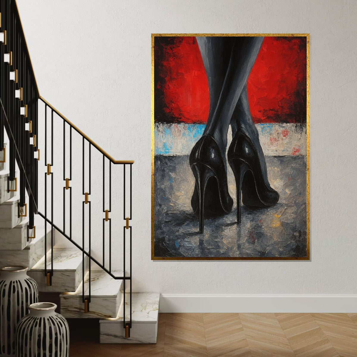 Elegant Stilettos Canvas, High Heels Art, Womans Legs Poster, Wall Art Canvas Design, Ready To Hang Decoration, Fashion Wall Art, Gift Art