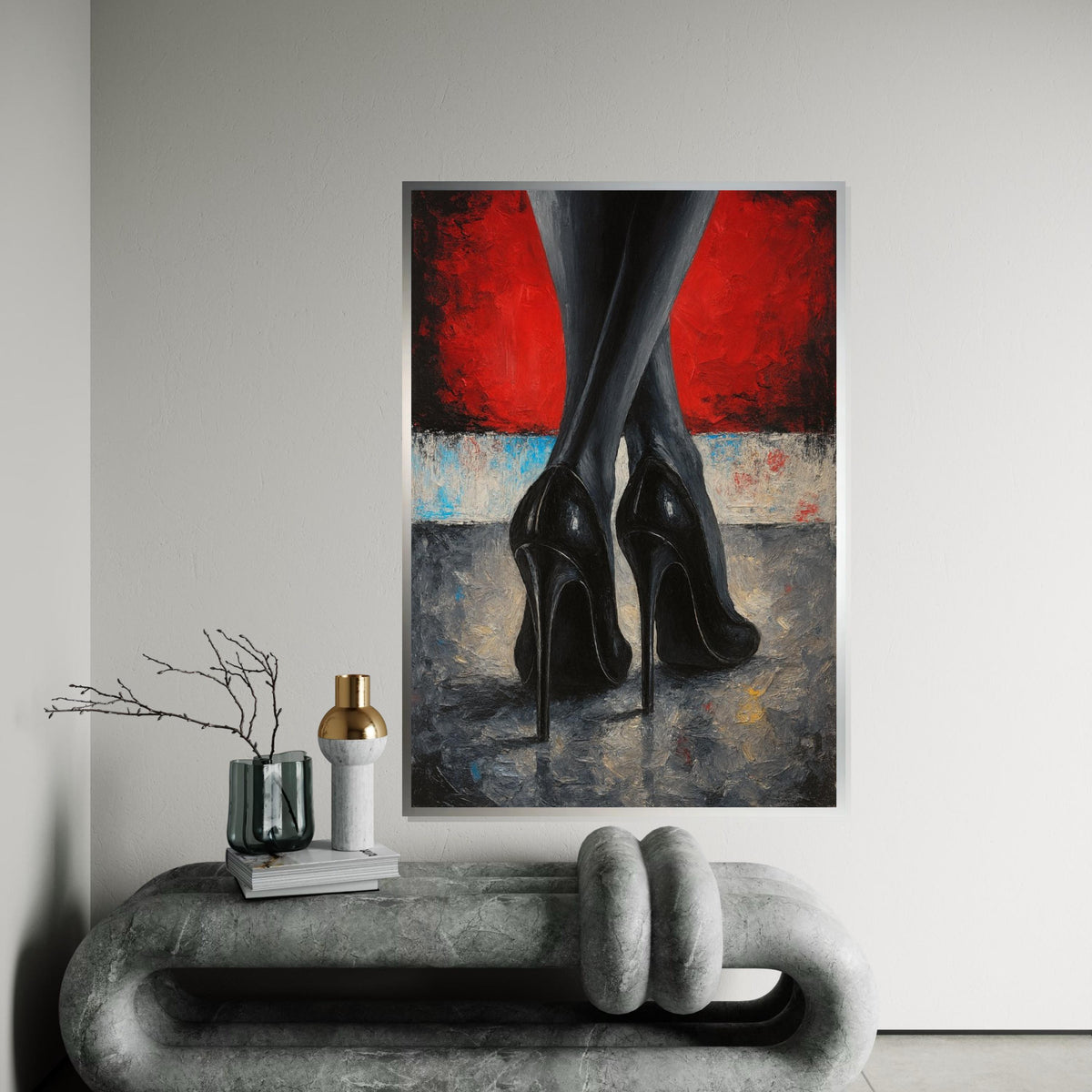 Elegant Stilettos Canvas, High Heels Art, Womans Legs Poster, Wall Art Canvas Design, Ready To Hang Decoration, Fashion Wall Art, Gift Art