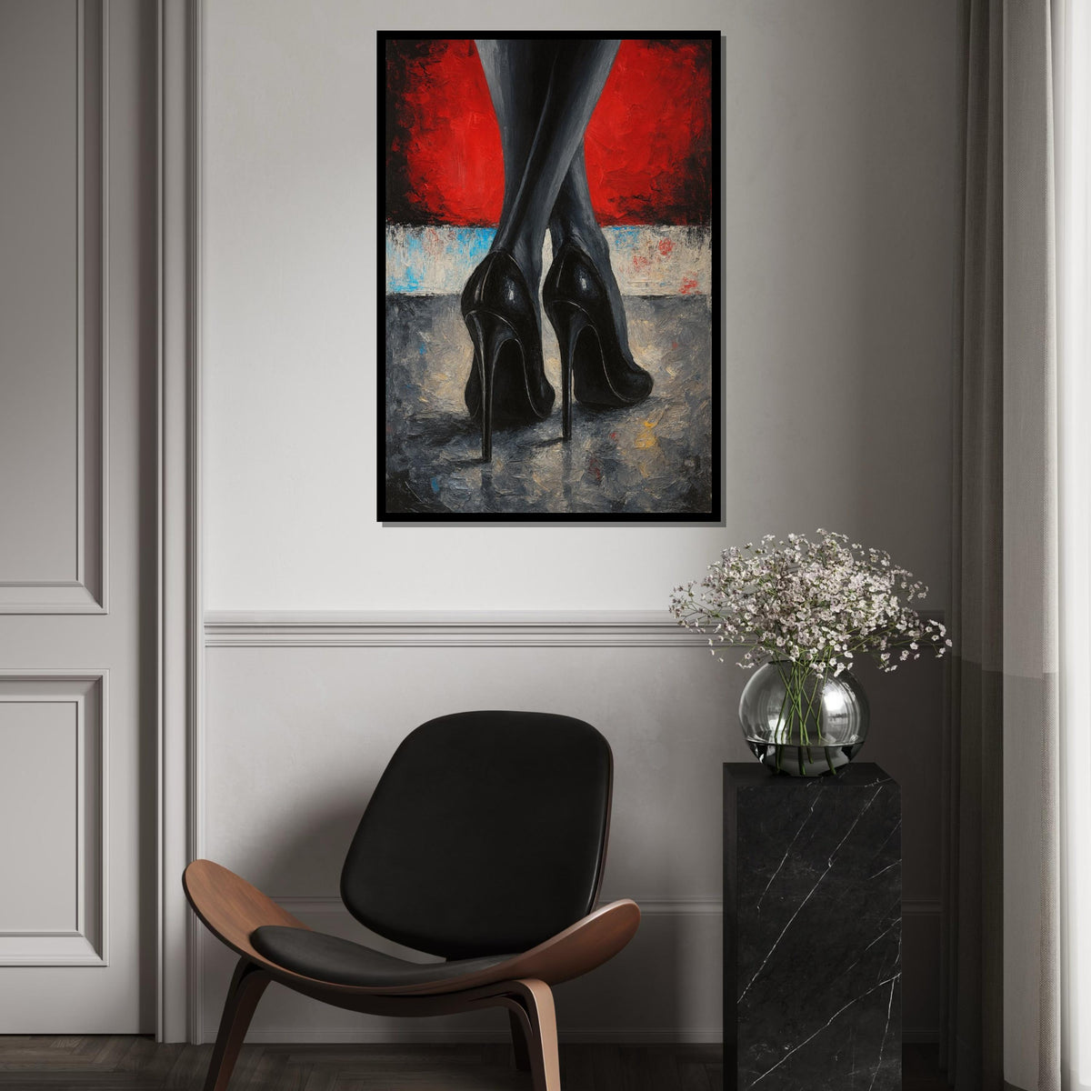 Elegant Stilettos Canvas, High Heels Art, Womans Legs Poster, Wall Art Canvas Design, Ready To Hang Decoration, Fashion Wall Art, Gift Art