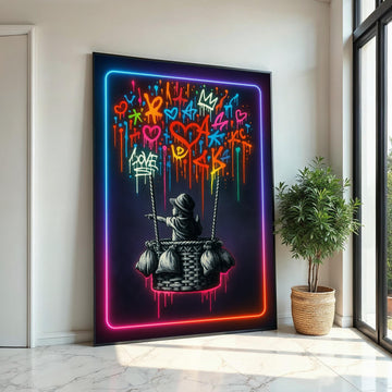 Graffiti Basket Canvas, Child Art, Colorful Graffiti Wall Art, Banksy Style Canvas, Wall Art Design, Ready To Hang Decoration, Print Art