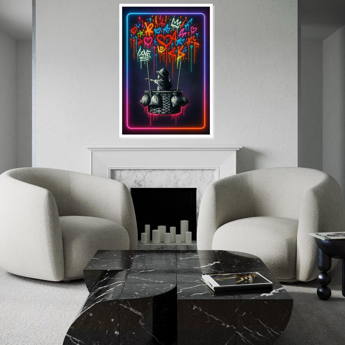 Graffiti Basket Canvas, Child Art, Colorful Graffiti Wall Art, Banksy Style Canvas, Wall Art Design, Ready To Hang Decoration, Print Art