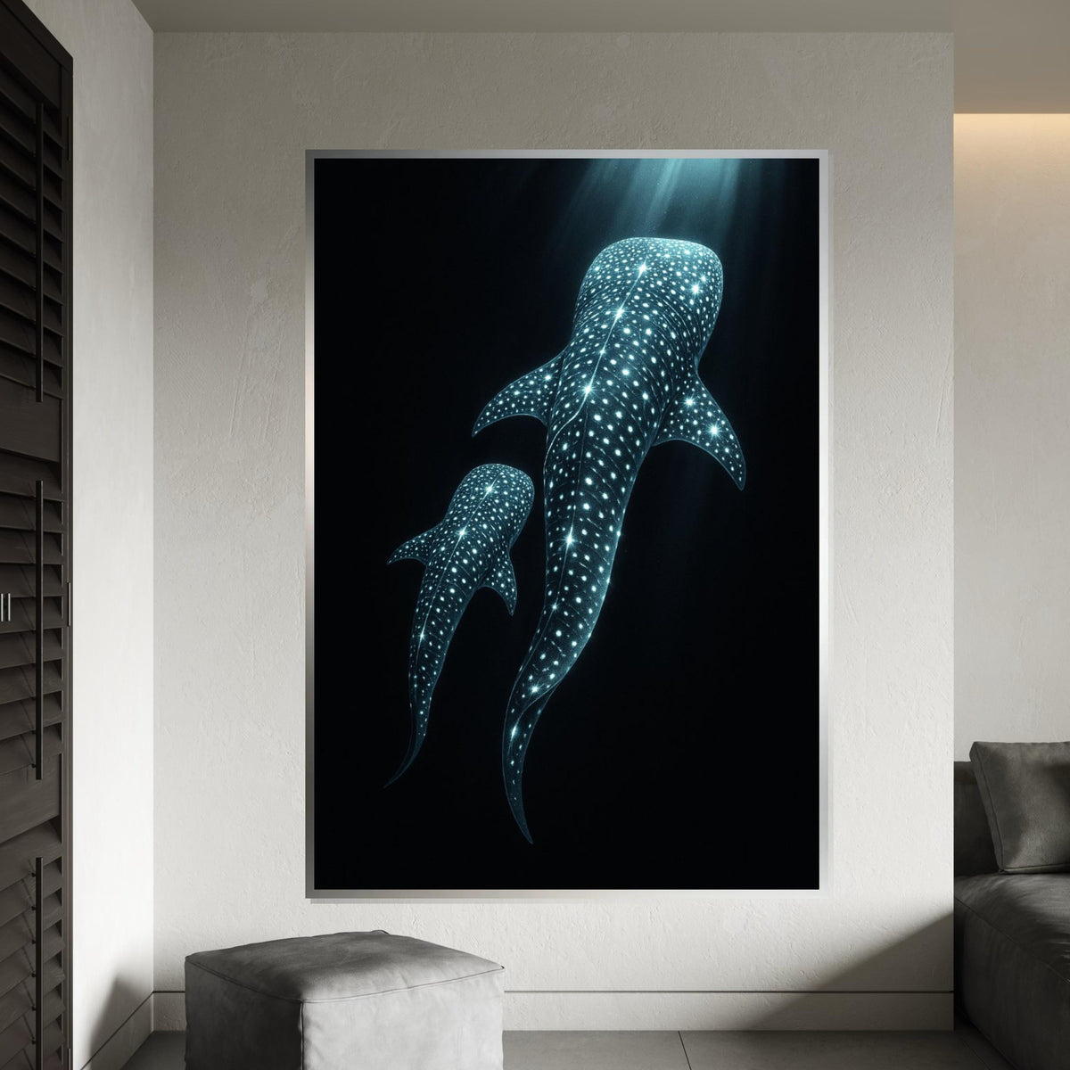 Print Canvas, Whale Sharks Canvas, Ocean Art, Marine Life Wall Art, Underwater Wonder Print, Wall Art Canvas Design, Ready To Hang