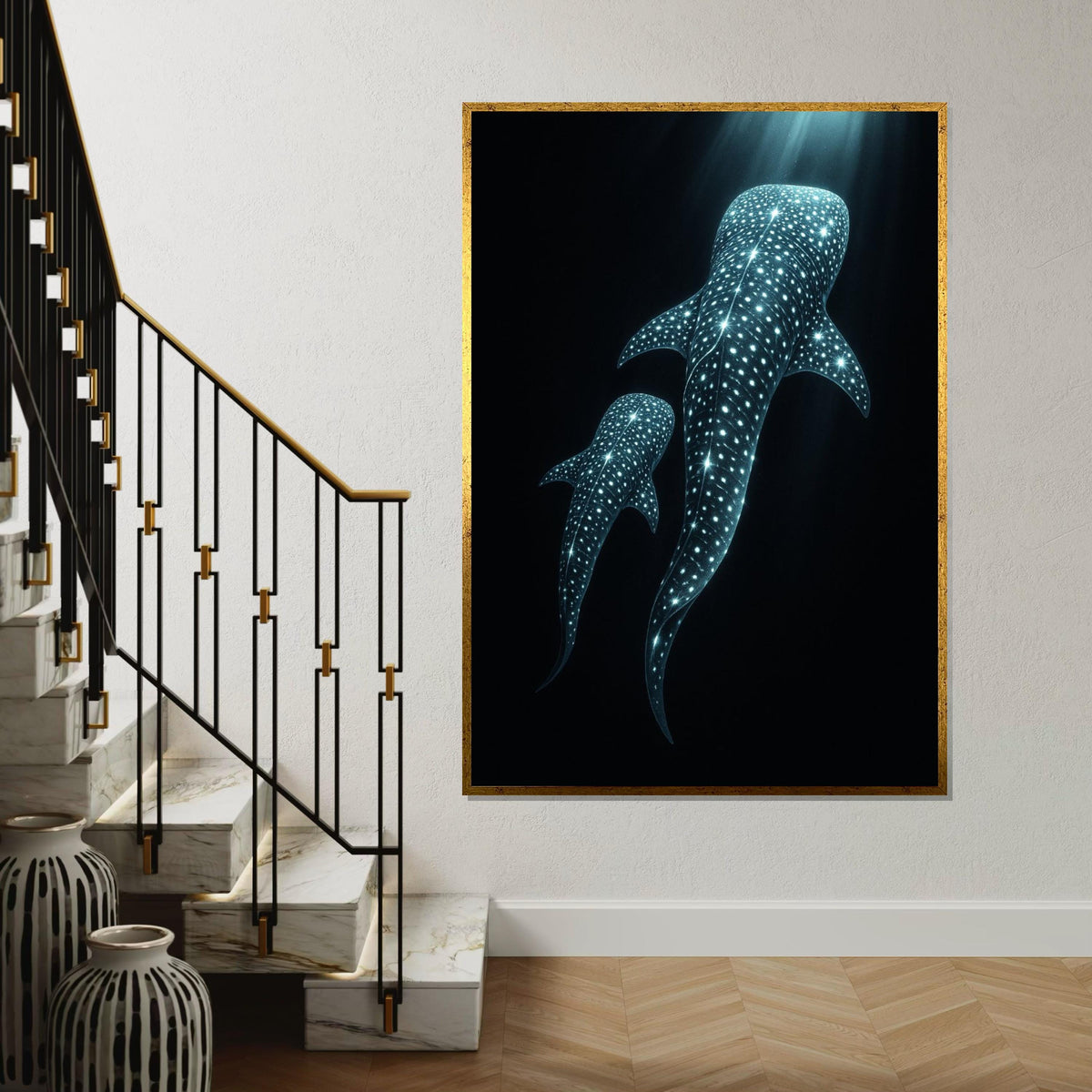 Print Canvas, Whale Sharks Canvas, Ocean Art, Marine Life Wall Art, Underwater Wonder Print, Wall Art Canvas Design, Ready To Hang