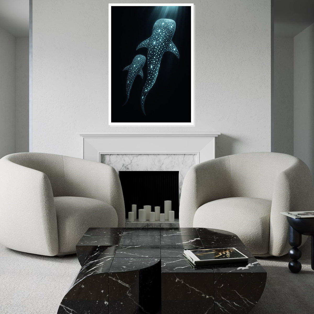 Print Canvas, Whale Sharks Canvas, Ocean Art, Marine Life Wall Art, Underwater Wonder Print, Wall Art Canvas Design, Ready To Hang