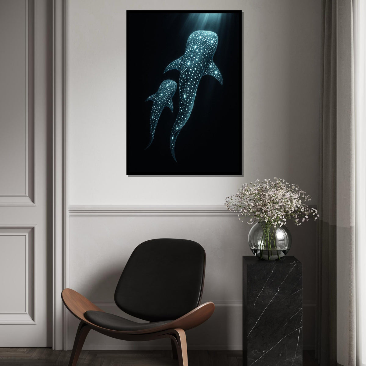 Print Canvas, Whale Sharks Canvas, Ocean Art, Marine Life Wall Art, Underwater Wonder Print, Wall Art Canvas Design, Ready To Hang