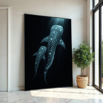 Print Canvas, Whale Sharks Canvas, Ocean Art, Marine Life Wall Art, Underwater Wonder Print, Wall Art Canvas Design, Ready To Hang