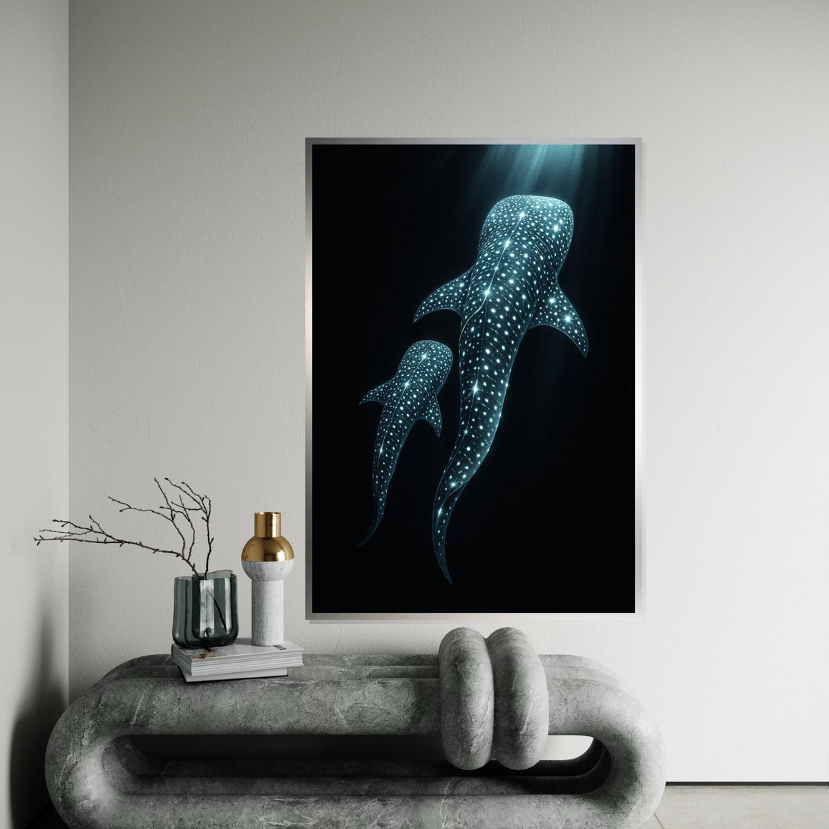 Print Canvas, Whale Sharks Canvas, Ocean Art, Marine Life Wall Art, Underwater Wonder Print, Wall Art Canvas Design, Ready To Hang