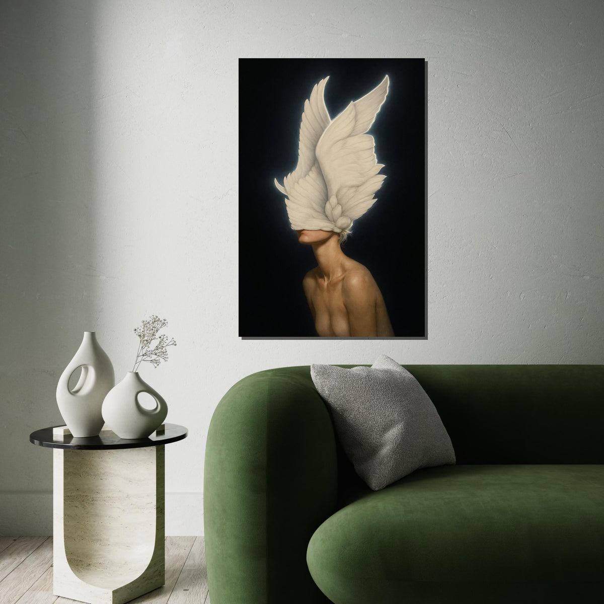 Seraphim Beauty Canvas, Angel Wings Art, Abstract Surreal Wall Art, Heavenly Decor, Wall Art Canvas Design, Ready To Hang Decoration