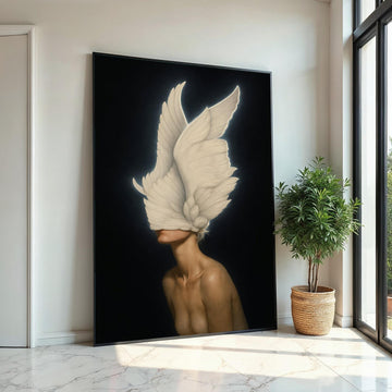 Seraphim Beauty Canvas, Angel Wings Art, Abstract Surreal Wall Art, Heavenly Decor, Wall Art Canvas Design, Ready To Hang Decoration