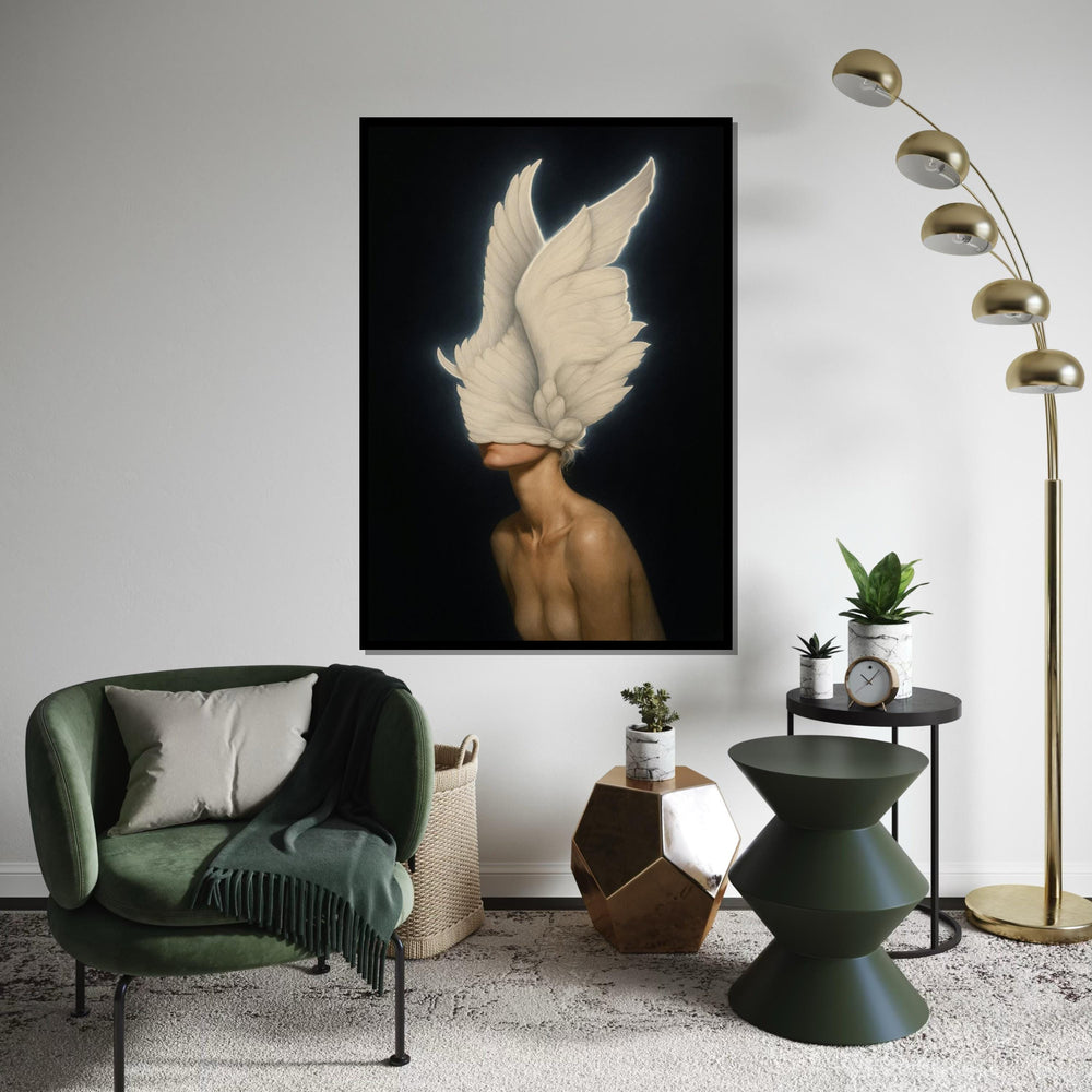Seraphim Beauty Canvas, Angel Wings Art, Abstract Surreal Wall Art, Heavenly Decor, Wall Art Canvas Design, Ready To Hang Decoration