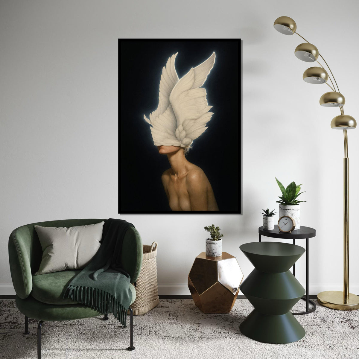 Seraphim Beauty Canvas, Angel Wings Art, Abstract Surreal Wall Art, Heavenly Decor, Wall Art Canvas Design, Ready To Hang Decoration