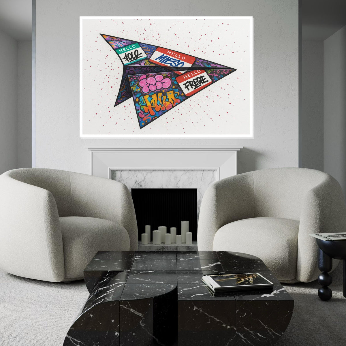 Graffiti Paper Plane Canvas, Street Art Wall Print, Urban Art Poster, Wall Art Canvas Design,Ready To Hang Decoration,Prtint Canvas,Gift Art