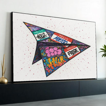 Graffiti Paper Plane Canvas, Street Art Wall Print, Urban Art Poster, Wall Art Canvas Design,Ready To Hang Decoration,Prtint Canvas,Gift Art
