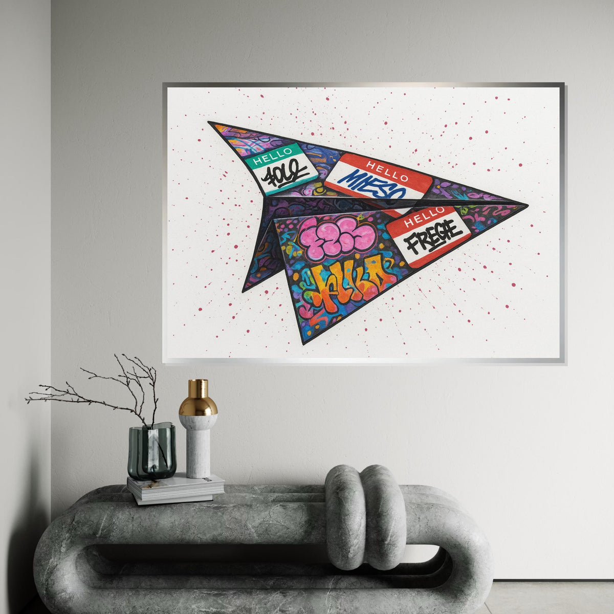 Graffiti Paper Plane Canvas, Street Art Wall Print, Urban Art Poster, Wall Art Canvas Design,Ready To Hang Decoration,Prtint Canvas,Gift Art