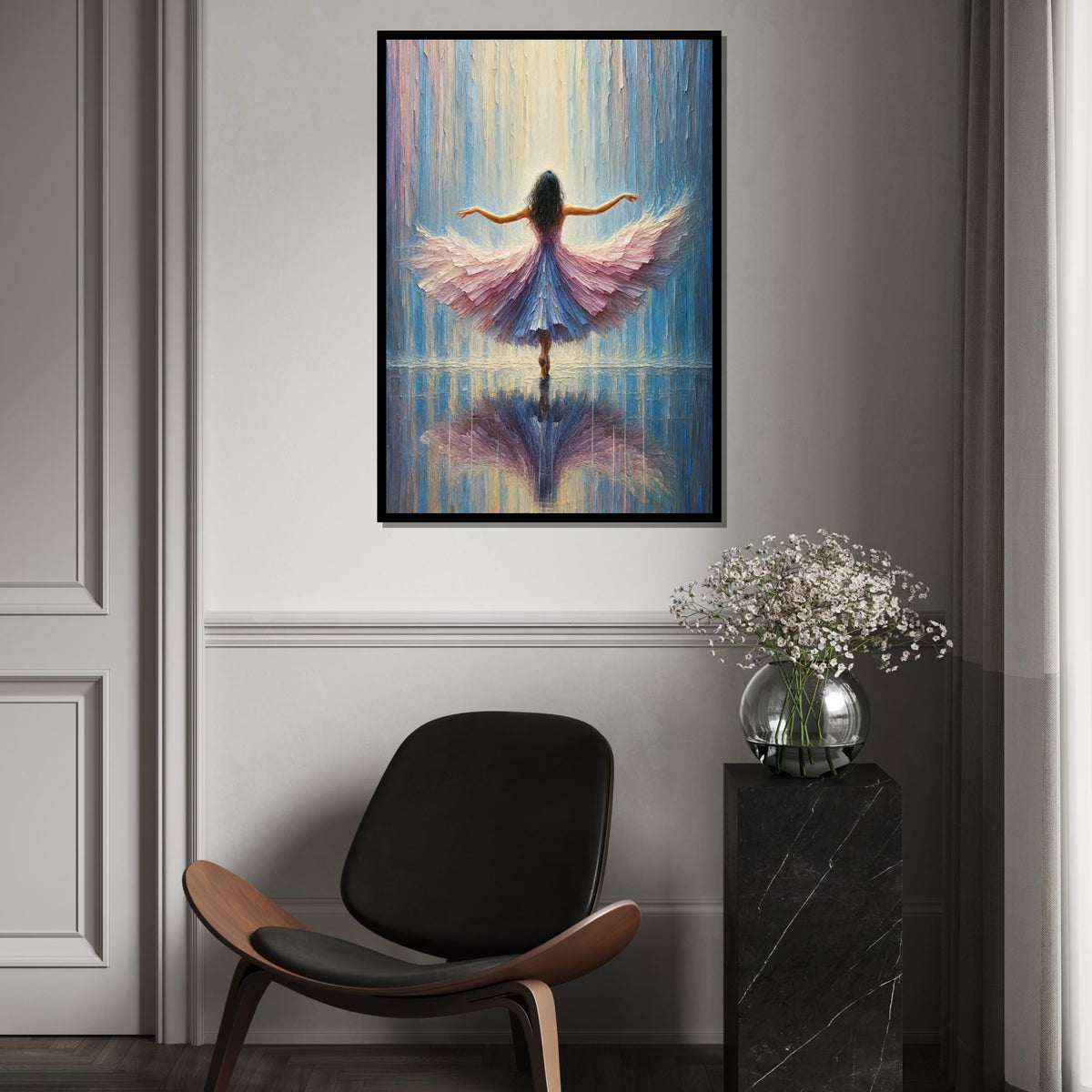 Ballet Dancer Canvas, Graceful Ballerina Wall Art, Dance Art Print, Serenity in Motion, Wall Art Canvas Design, Ready to Hang Art Decor