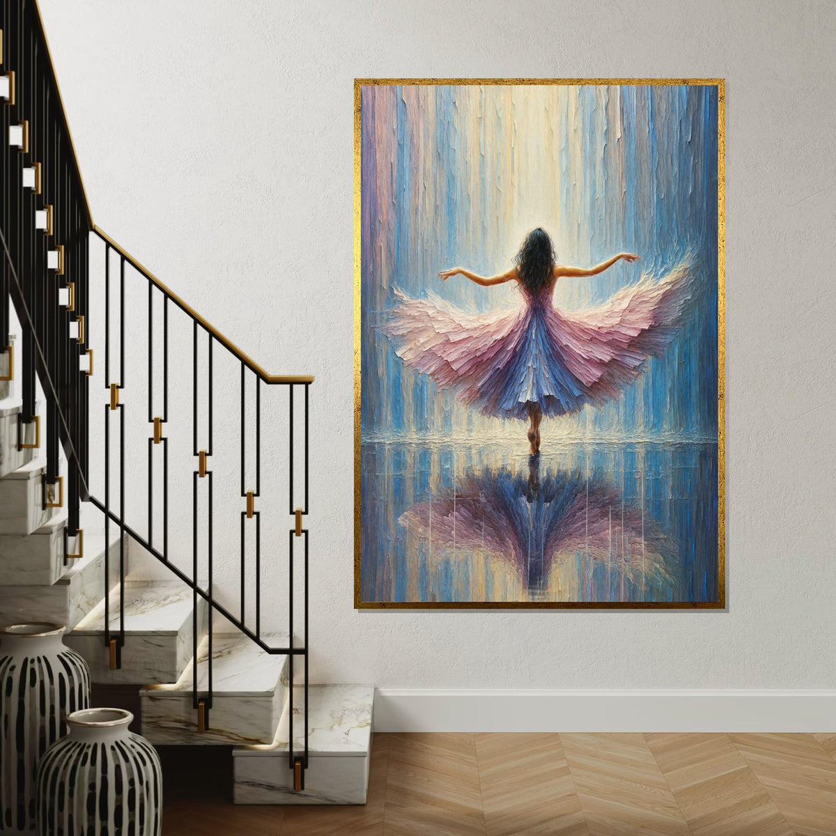 Ballet Dancer Canvas, Graceful Ballerina Wall Art, Dance Art Print, Serenity in Motion, Wall Art Canvas Design, Ready to Hang Art Decor