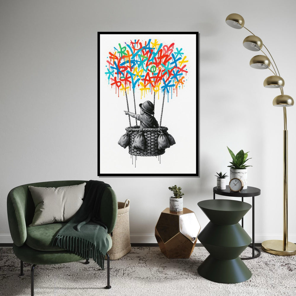 New Banksy Balloon Canvas, Graffiti Art, Vibrant Drip Balloon Art, Wall Art Canvas Design, Street Art, Ready To Hang Decoration
