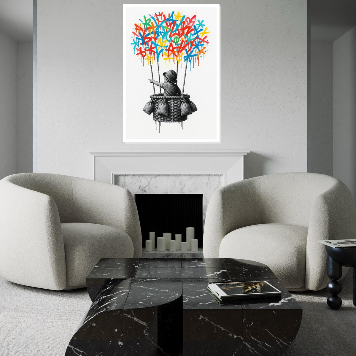 New Banksy Balloon Canvas, Graffiti Art, Vibrant Drip Balloon Art, Wall Art Canvas Design, Street Art, Ready To Hang Decoration