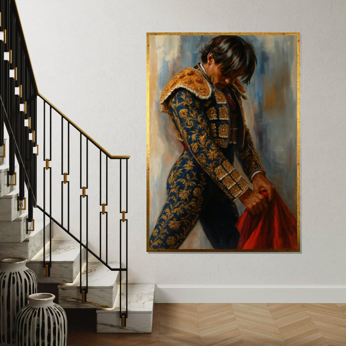 Matador Elegance, Bullfighter Canvas Art, Spanish Culture Painting, Wall Art Canvas Design, Ready to Hang Home Décor