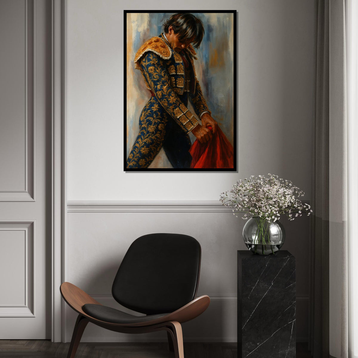 Matador Elegance, Bullfighter Canvas Art, Spanish Culture Painting, Wall Art Canvas Design, Ready to Hang Home Décor
