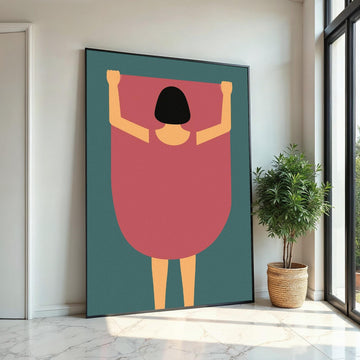 Minimalist Woman Canvas, Abstract Art Print, Modern Wall Art, Silhouette Poster, Wall Art Canvas Design, Ready to Hang Decoration