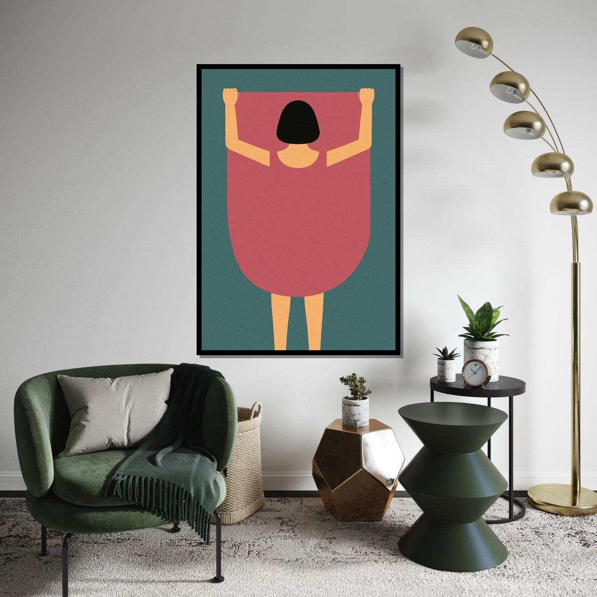 Minimalist Woman Canvas, Abstract Art Print, Modern Wall Art, Silhouette Poster, Wall Art Canvas Design, Ready to Hang Decoration