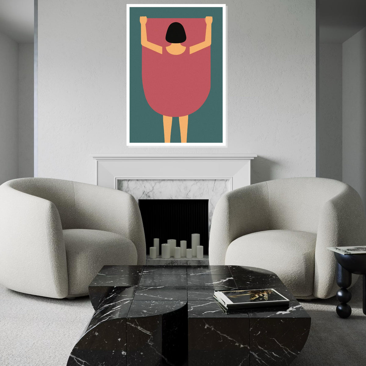 Minimalist Woman Canvas, Abstract Art Print, Modern Wall Art, Silhouette Poster, Wall Art Canvas Design, Ready to Hang Decoration