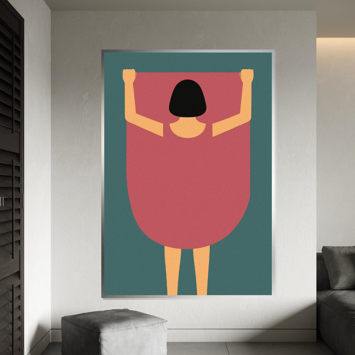 Minimalist Woman Canvas, Abstract Art Print, Modern Wall Art, Silhouette Poster, Wall Art Canvas Design, Ready to Hang Decoration