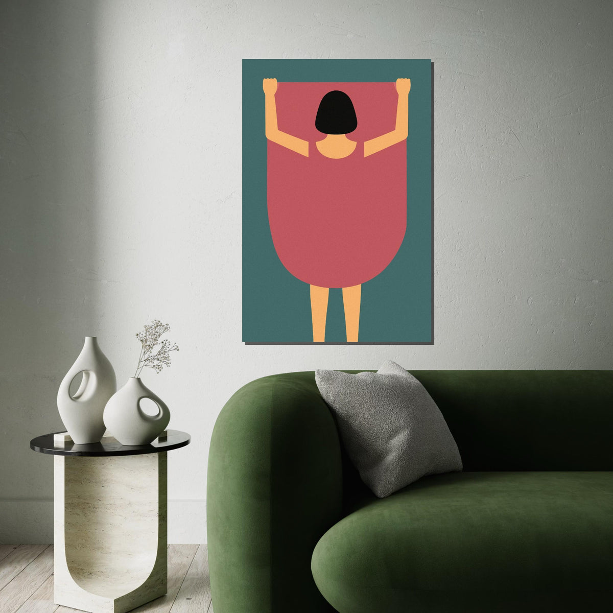 Minimalist Woman Canvas, Abstract Art Print, Modern Wall Art, Silhouette Poster, Wall Art Canvas Design, Ready to Hang Decoration