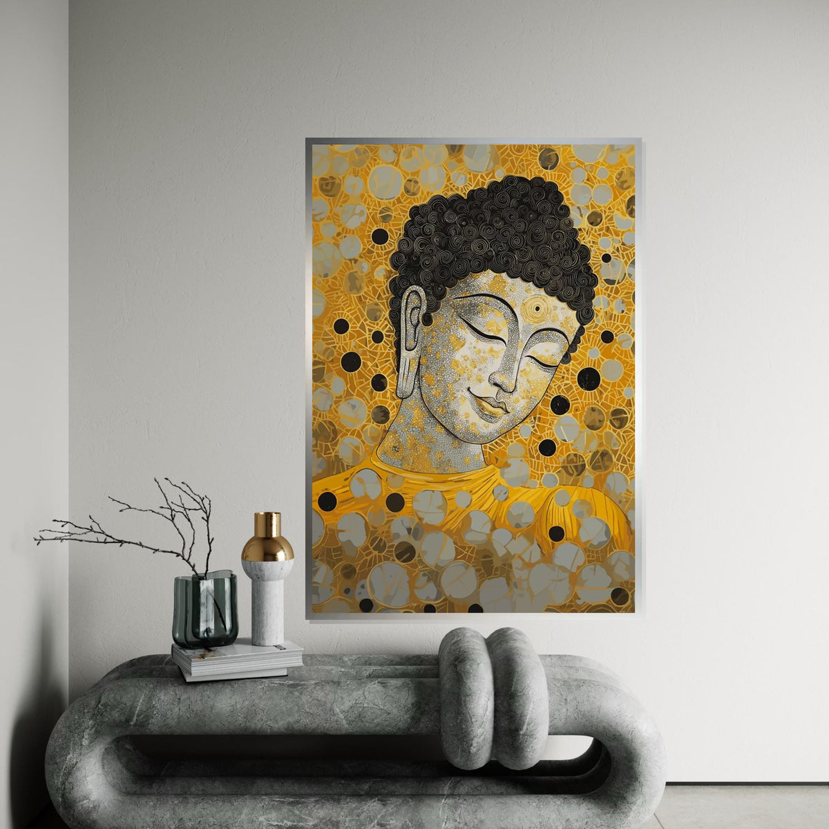 Buddha Canvas Wall Art, Spiritual Decor, Gold Buddha Print, Mindful Art Canvas, Wall Art Canvas Design, Ready To Hang Decoration