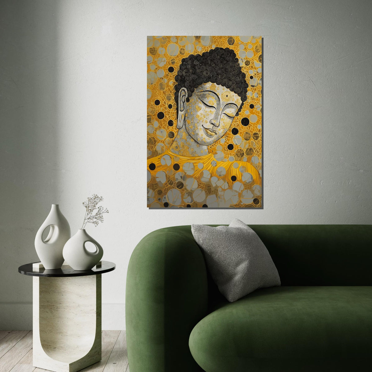 Buddha Canvas Wall Art, Spiritual Decor, Gold Buddha Print, Mindful Art Canvas, Wall Art Canvas Design, Ready To Hang Decoration