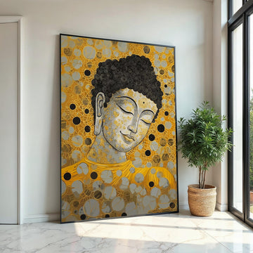 Buddha Canvas Wall Art, Spiritual Decor, Gold Buddha Print, Mindful Art Canvas, Wall Art Canvas Design, Ready To Hang Decoration