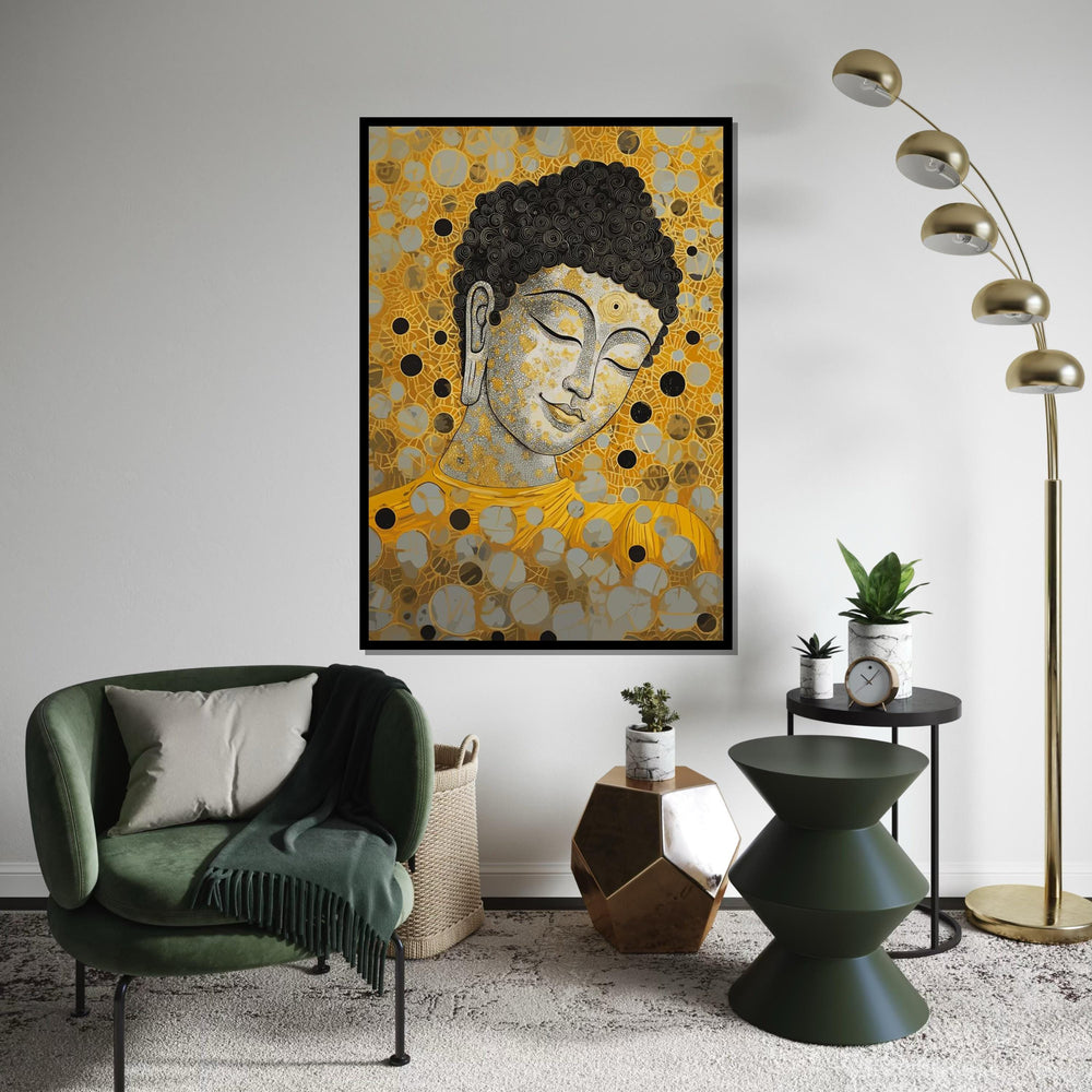 Buddha Canvas Wall Art, Spiritual Decor, Gold Buddha Print, Mindful Art Canvas, Wall Art Canvas Design, Ready To Hang Decoration
